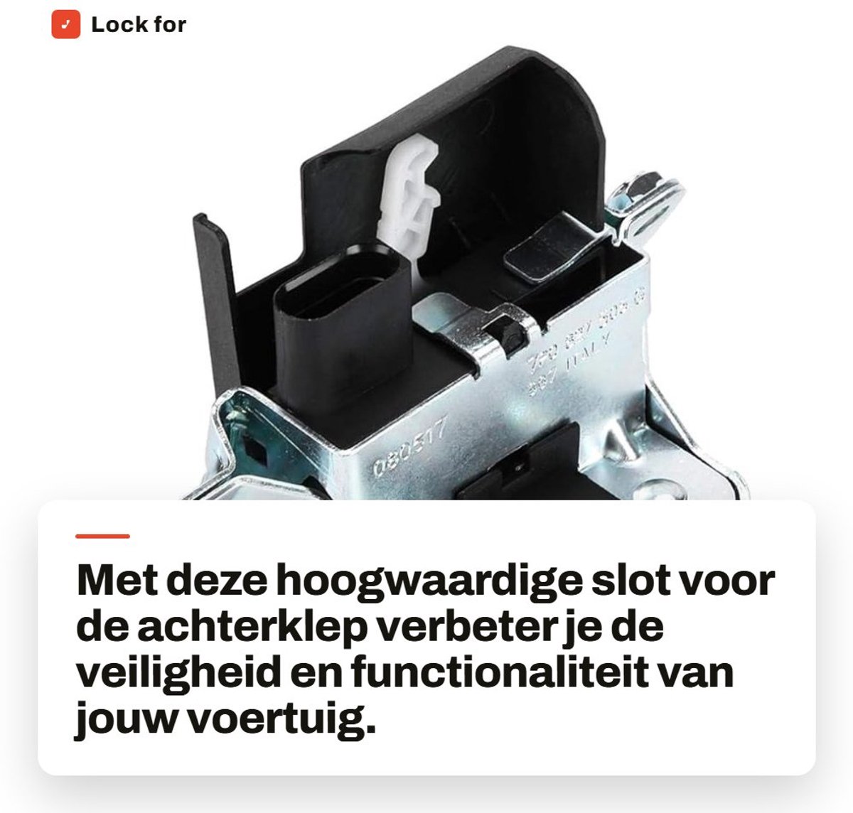 Dailygoods- Achterklepvergrendeling Hoogwaardige Kwaliteit - Kofferbak Slot - Eenvoudig te Installeren - Aluminium/ABS - Onderdeelnummer 7P0827505G - Voor Voertuigen 2011-2016 - Kofferbakslot