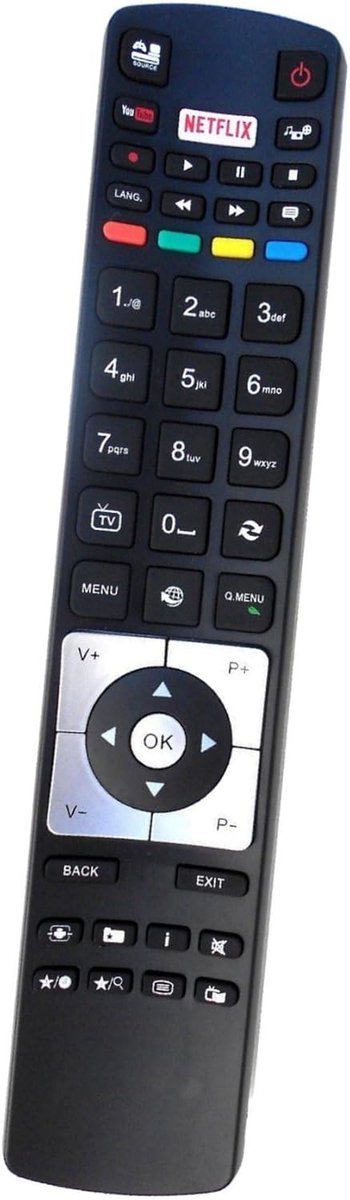Afstandsbediening - Universeel Bediening - TV Kijken - Directe Werking - 10 Meter Bereik - Zwart