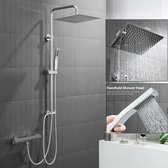 Auralum Max Douchesysteem - Regendouche Ø 25 cm - Met Vierkant Handdouche - Doucheset - Verstelbare Hoogte 72-110 cm - Regendoucheset - Waterbesparend - Chroom
