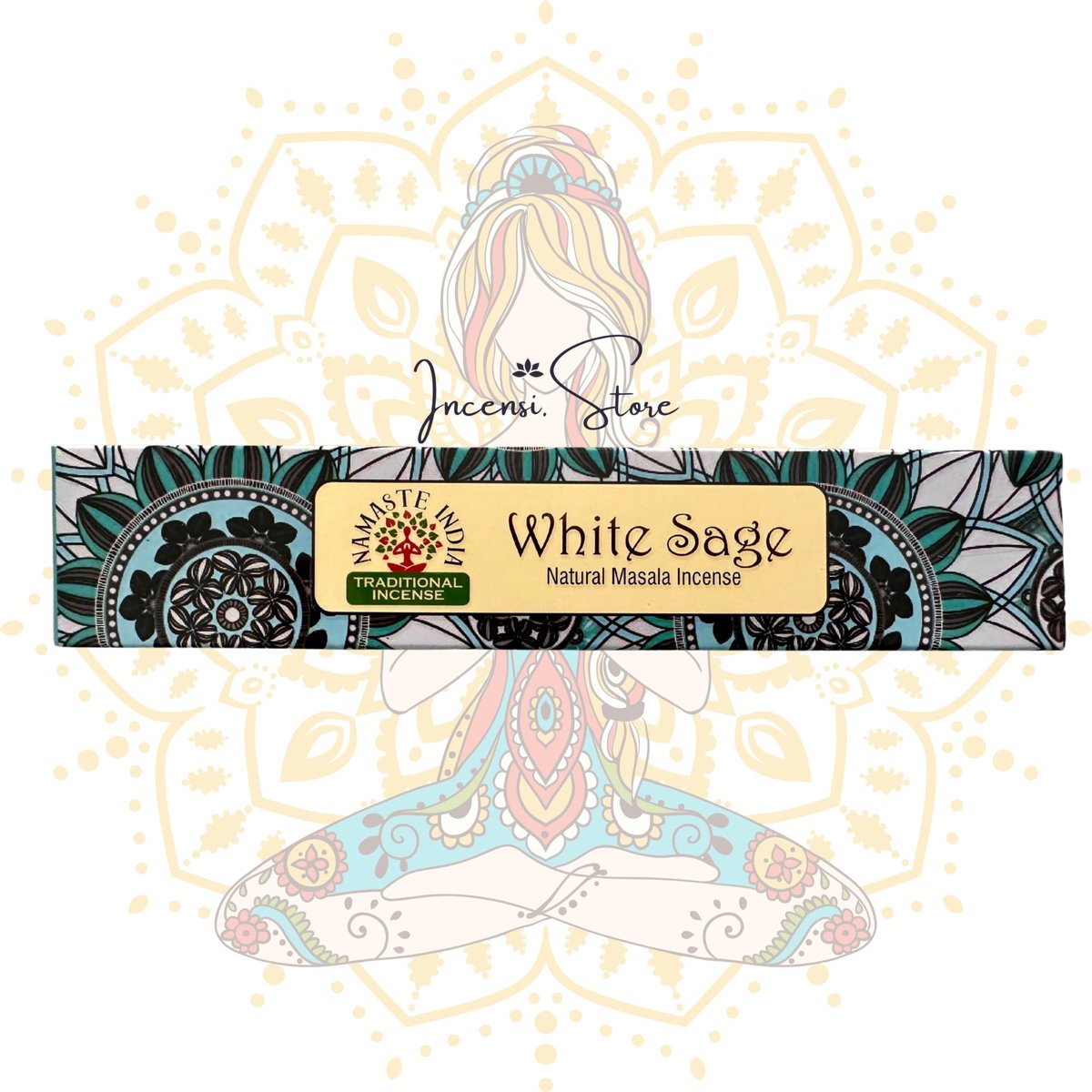 Dailygoods- Witte Salie Wierookstokjes 20 cm - 10 Stuks - Natuurlijke Geur - Meditatie - Yoga - Rustgevende Sfeer - Wierook