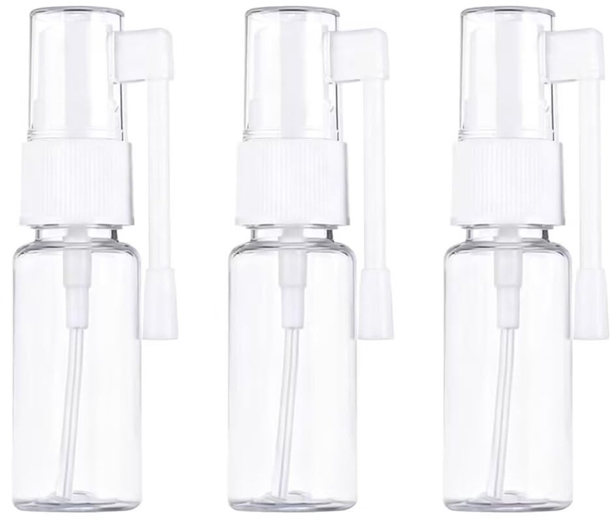 Dailygoods- Spuitfles 360° draaibaar - 3 stuks - Leeg navulbare kunststof - 20 ml - Reisformaat - Fijne nevelverstuiver - Neusspray