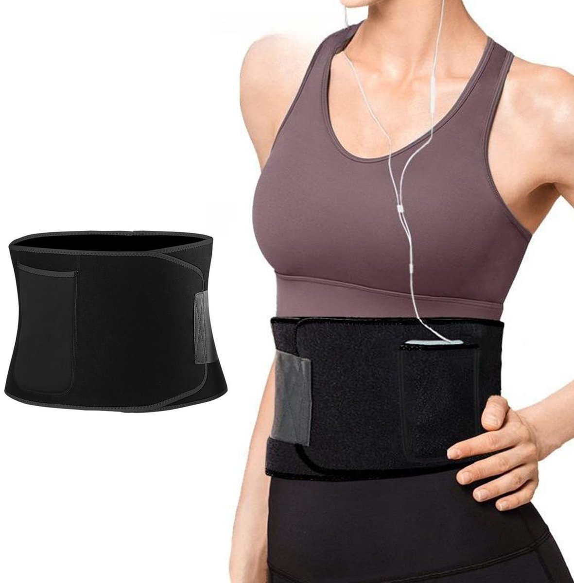 Dailygoods- Abdominale Riem Verstelbaar - Taille Trainer - Zweet Riem - Body Shaping - Opbergtas - Stimuleert Vetverbranding - Zweetband