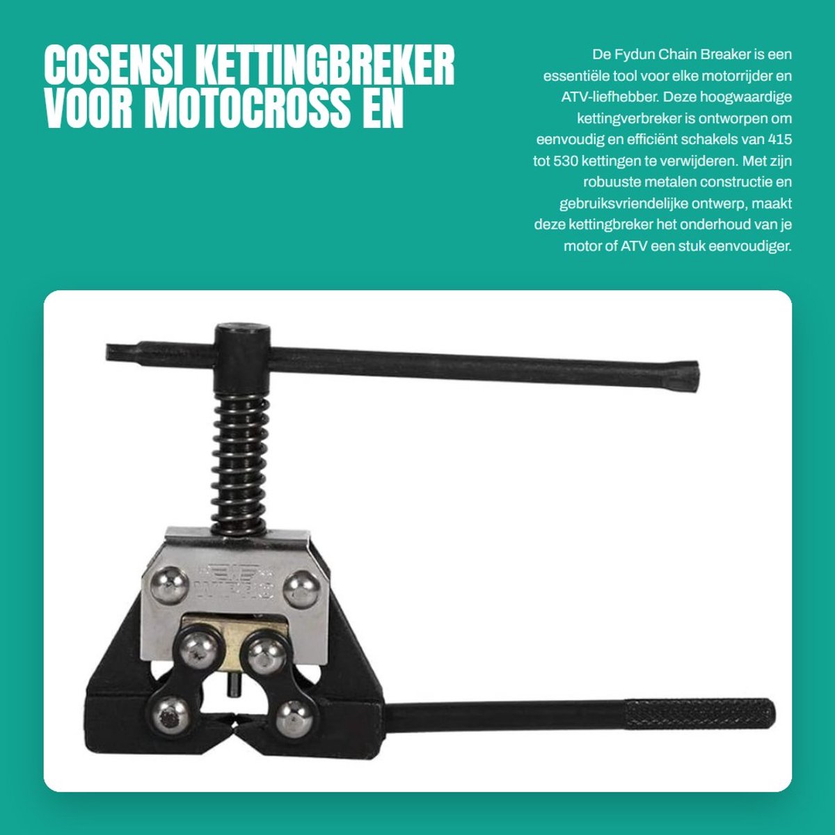 Dailygoods- Kettingbreker 16 cm - Geschikt voor kettingen 415/420/428/520/525/530 - Metaal - Gewicht 343 g - Voor motorfiets/ATV - Inclusief gebruiksaanwijzing - Kettingverwijderaar