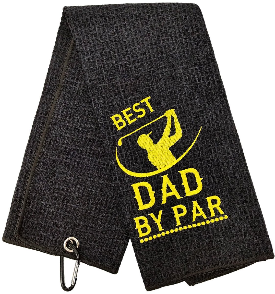 Dailygoods- Golfhanddoek Grappig Ontwerp - Golfaccessoires - Cadeau voor Mannen - Golfliefhebber - Clip - Zwart - Golfdoek