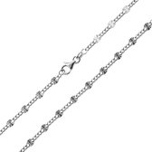 Cavill - 925 Sterling Zilveren Ketting - Gerhodineerd Zilver - 45 cm Filigraan Design - Lichtgewicht Dames Sieraad - Karabijnsluiting