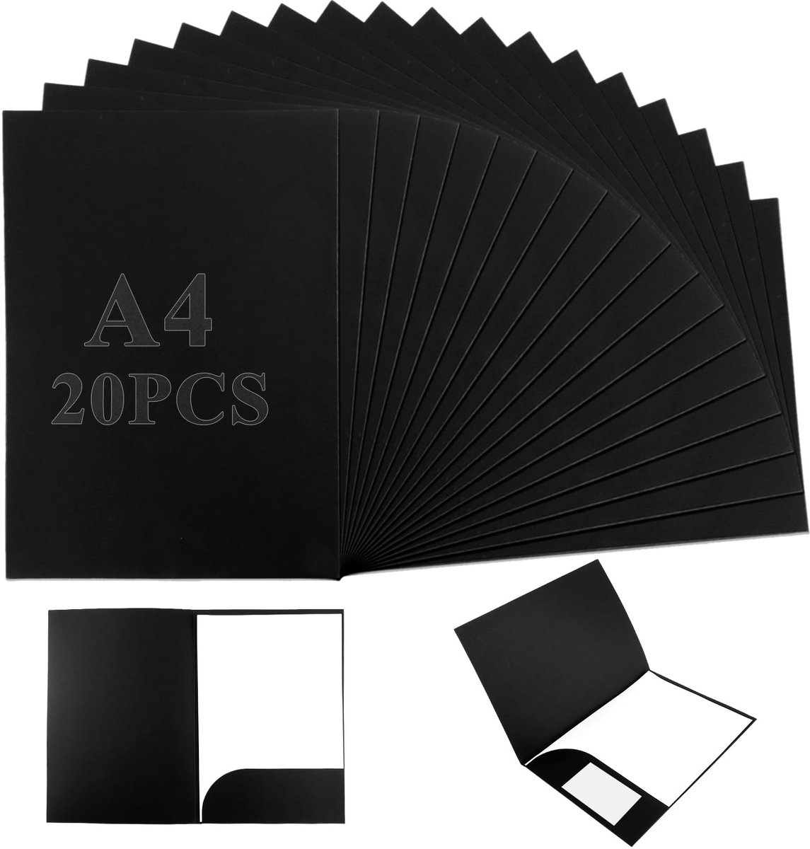 Dailygoods- Presentatiemap A4 - 20 Stuks - Kraftpapier - Documentenmap - Verzamelmap - Handtekeningmap - Geschikt voor Kantoor en School