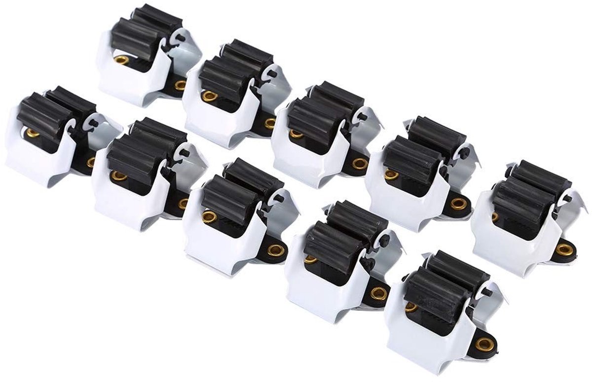Dailygoods- Dweilbezemhouder 10-pack - Eenvoudige Installatie - Multifunctionele Opslag - Professionele Kwaliteit - Geschikt voor Tuingereedschap - Maximaal 1 kg Belastbaar - Opslaghaak