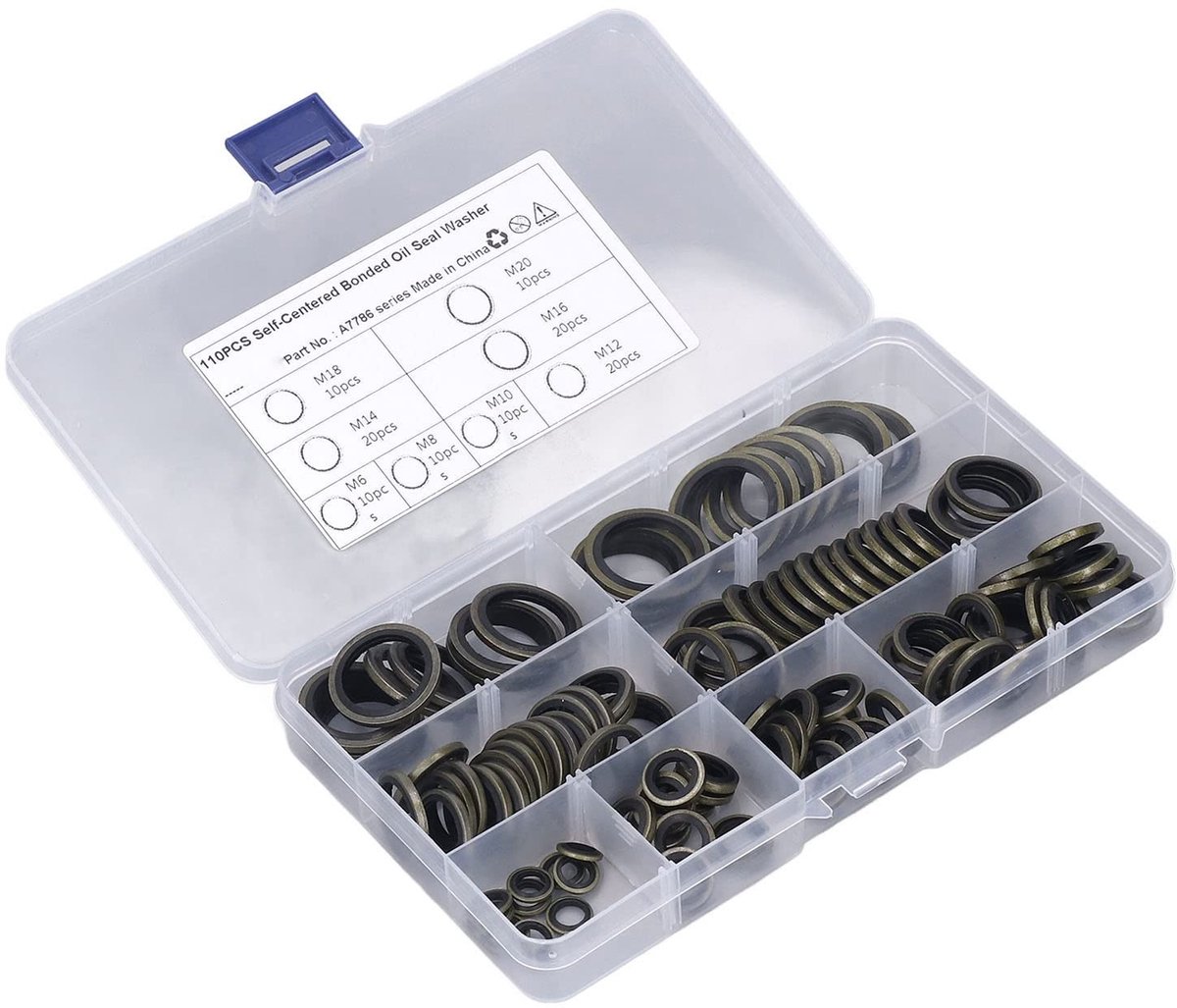 Dailygoods- Oliekeerring Set - 110 Stuks - Hoge Temperatuur Bestendig - Rubber - Afdichting - Opbergdoos - Veelzijdige Toepassing - Afdichtring
