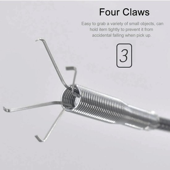 Flexible Gripper Pickup Reacher Tool, Plug Unblocker Hair Tool, Sewer Cleaning Hook Catcher with 4 Claws, Drain - ShopVlot — afbeelding 3