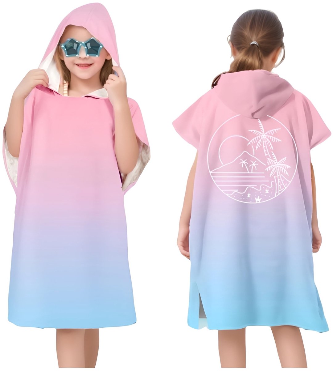 Dailygoods - Kinder Bad/Zwembad/Surf/Strand Poncho van Microfiber met Capuchon voor Jongens en Meisjes