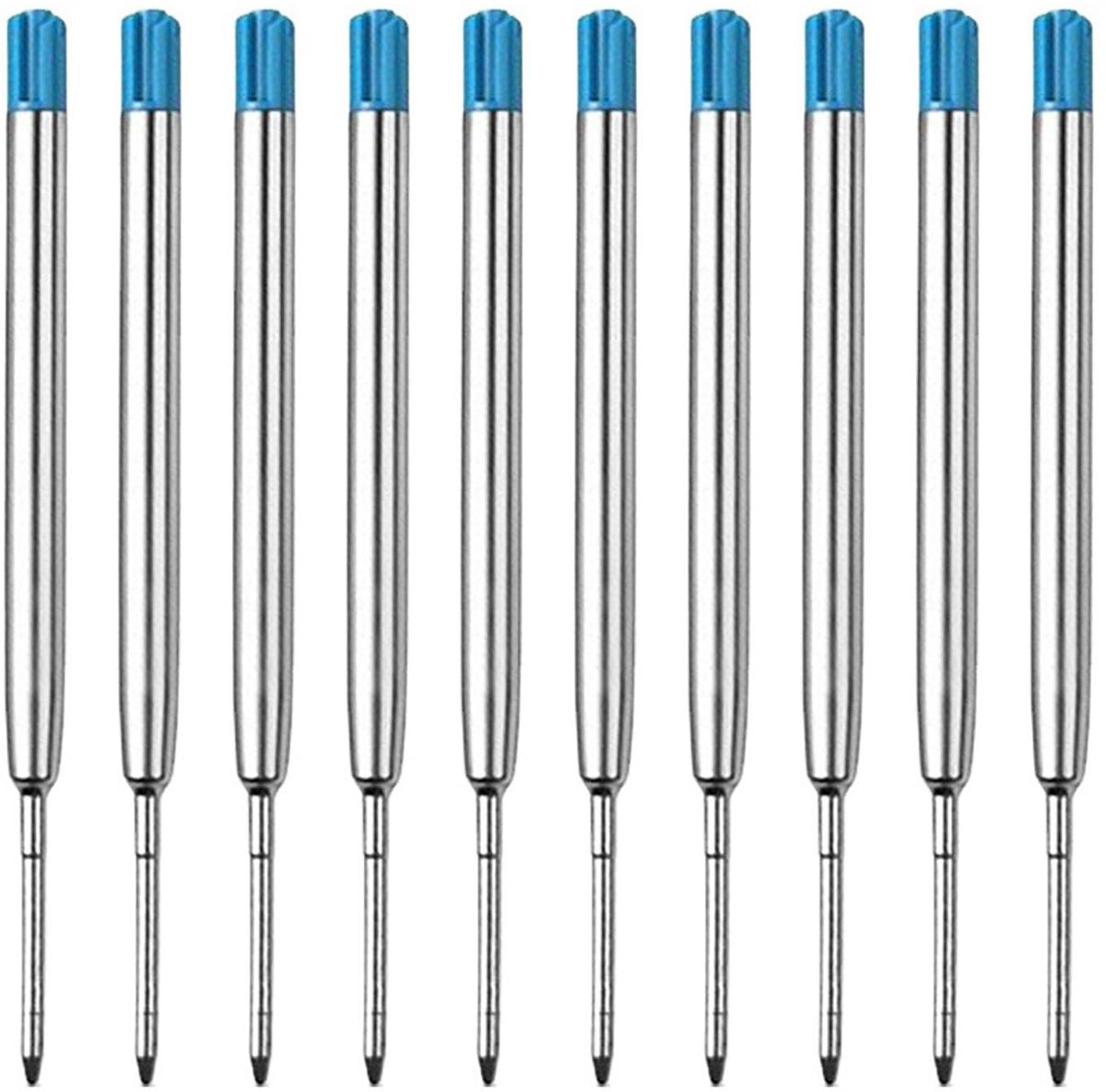 Dailygoods- Balpenvullingen Grote Capaciteit - G2-formaat - 1,0 mm Lijndikte M - 10 Stuks - Licht- en Waterbestendig - Metalen Behuizing - Navullingen