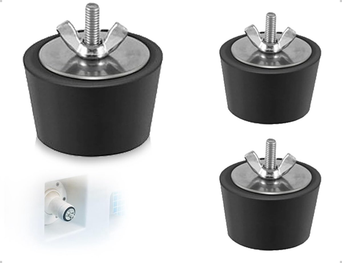 Dailygoods- Zwembadstop Set van 2 - Winterstopper - Rubber - Roestvrij Staal - Vleugelmoer - Duurzaam Afdichtingsoppervlak - Winterstop