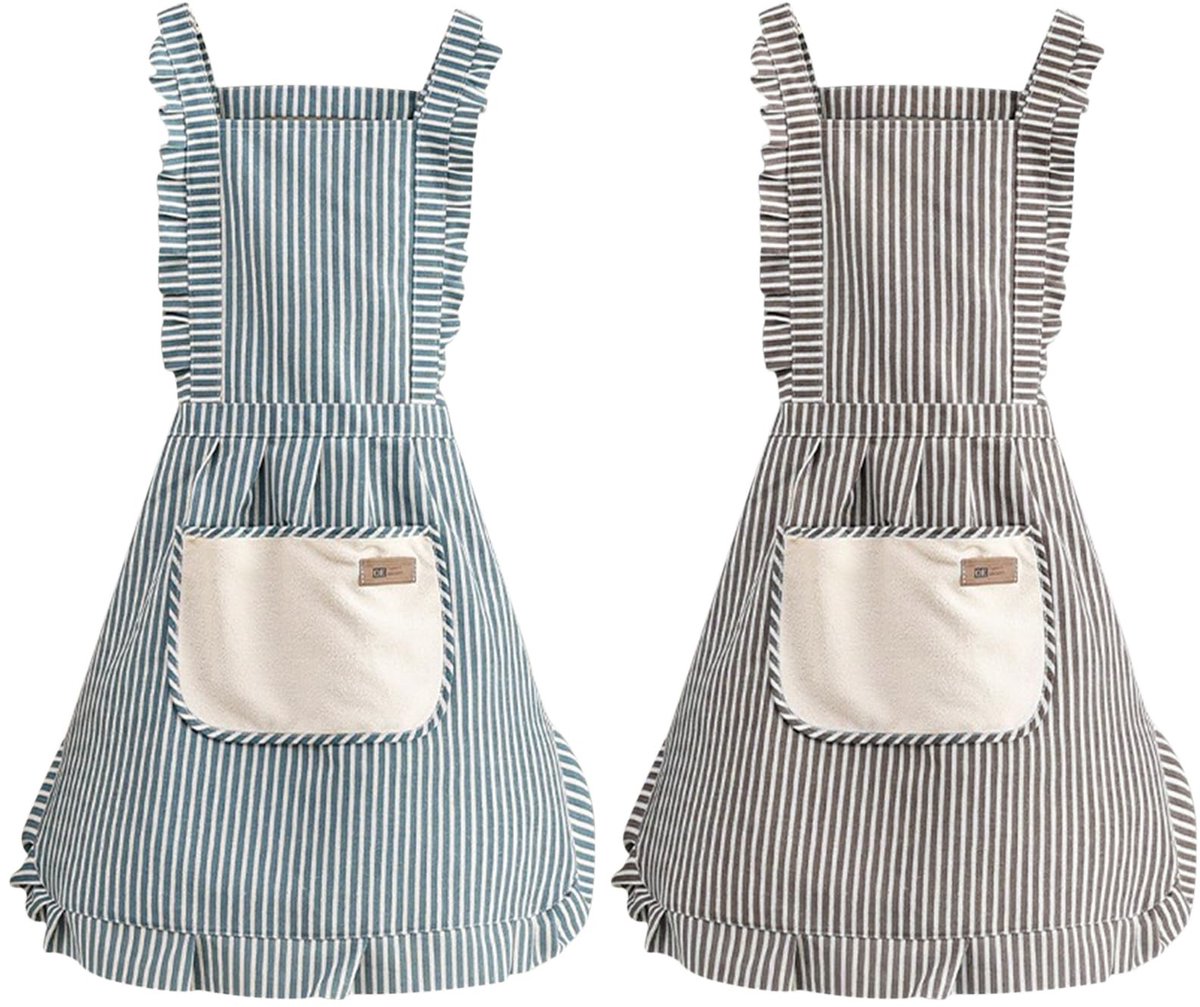 Dailygoods- Kookschort 2 Stuks - Verstelbare Schorten - Waterdicht - Zakken - Heren/Dames - 90 cm x 70 cm - Geschikt voor BBQ en Huishoudelijk Werk - Keukenschort