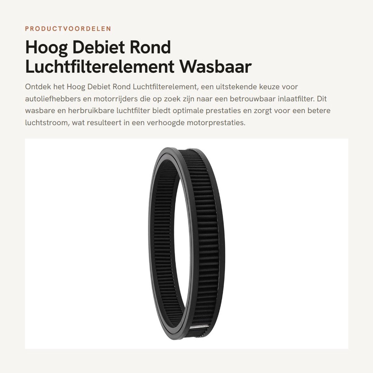 Dailygoods- Luchtfilter Hoog Debiet - Wasbaar - Herbruikbaar - Inlaatfilter - Vervanging - 14x2 inch - Luchtfilterelement