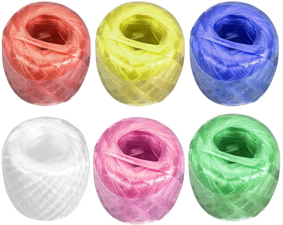 Dailygoods- Touw 150m - Polyester/Nylon - 6 Rollen - Verpakking - DIY - Veelzijdig gebruik - Verpakkingsmateriaal
