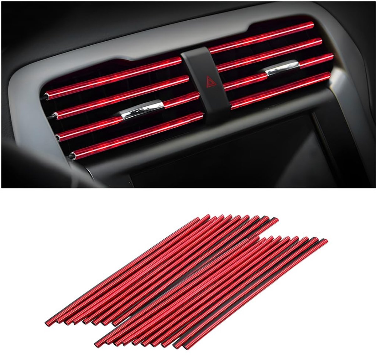 Dailygoods- Decoratieve Strips 20 Stuks - Meerkleurige Accessoires - Auto-Interieur - Ventilatieopeningen - Kwaliteitsmateriaal - Uniek Ontwerp - Interieurdecoratie