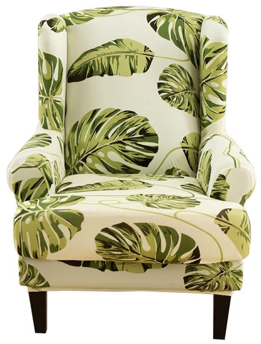 Dailygoods - Wingback Stoelhoezen 2-delige Stretch Vleugelstoel Slipcover - Wasbare Meubelbeschermer