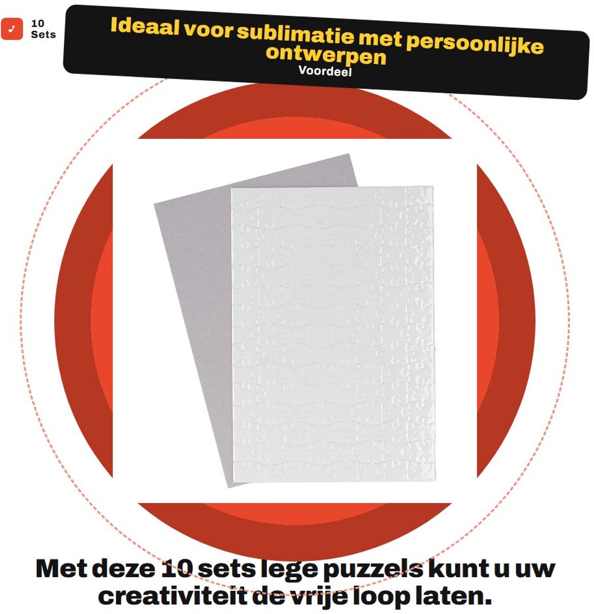 Dailygoods- Puzzel 10 Sets Blanco - Puzzel Sublimatie - A4 Formaat - 120 Stuks - Doe-het-zelf - Ideaal Cadeau voor Feestdagen - Sublimatiepuzzel