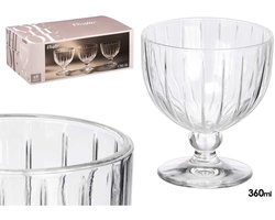 Glazen IJscoupe - 360 ml - Transparante IJs- en Dessertbeker voor Sorbet, Mousse en Nagerechten - Vaatwasserbestendig