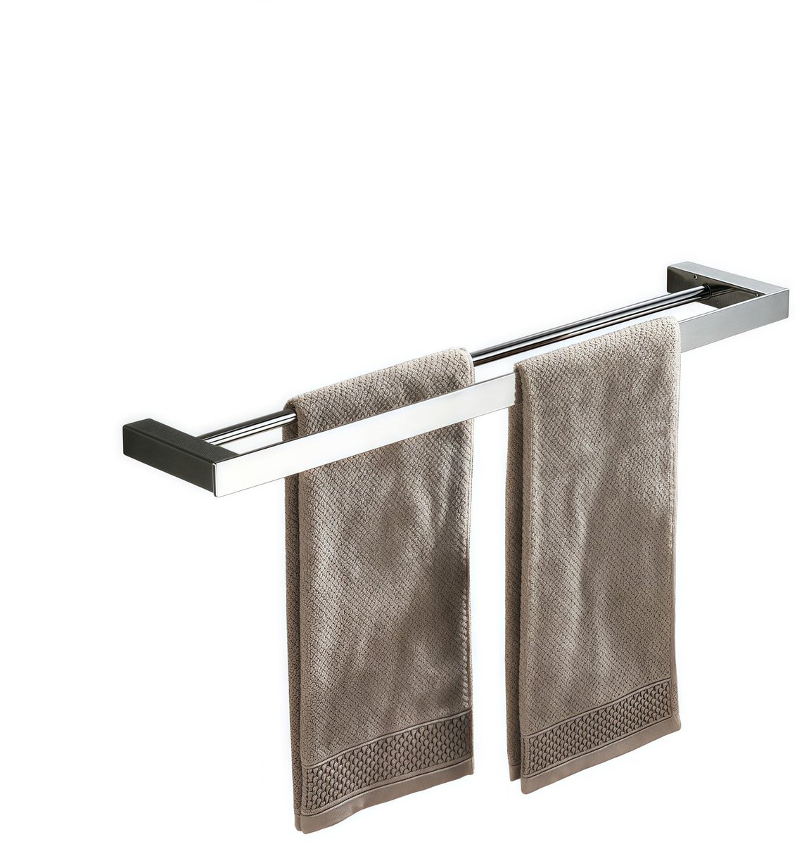 Dailygoods- Handdoekstang 40 cm - Muurbeugel - Roestvrij Staal - Zwart - Handdoekhouder - Elegant Design