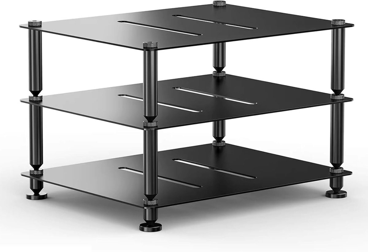 Componenten Rek - Media Kast - Audio Organiseren - Geventileerd Ontwerp - 3 Planken - Zwar