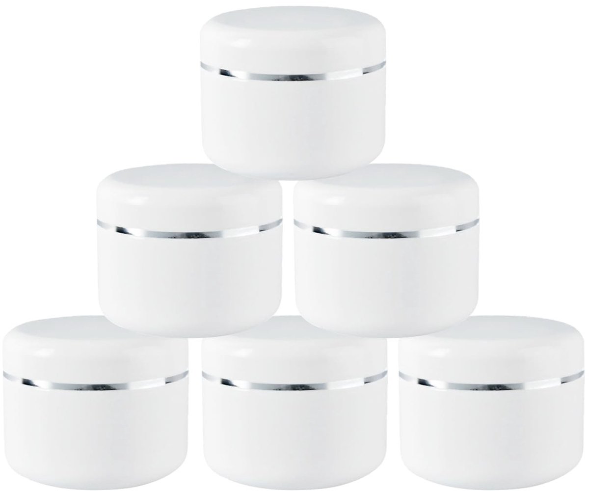 Dailygoods- Cosmetic Jar 250ml - Set van 6 - Luxe Container - Dome Lid - Herbruikbaar - Makkelijk schoon te maken