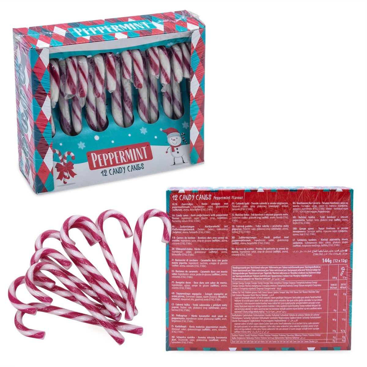 Dailygoods- Zuurstokken met muntsmaak - 24 stuks - Kerstdecoratie - Kerstboomversiering - Snoep - Eetbare hangers - Feestelijke lichtglans - Kerstversiering