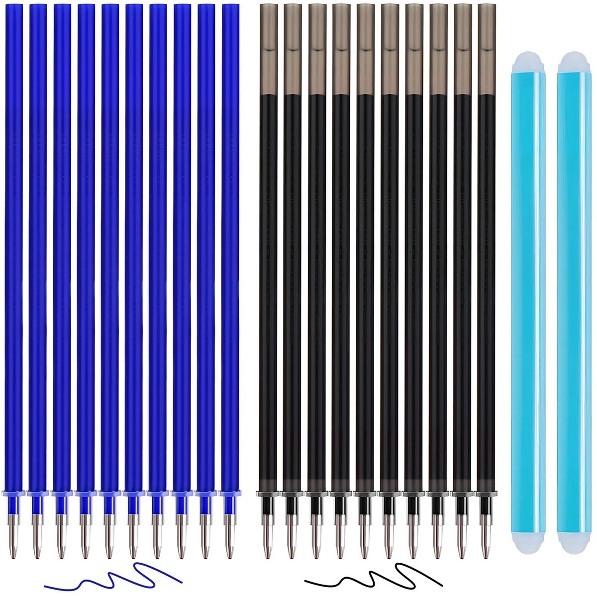 Dailygoods - 20 Stuks Uitwisbare Vullingen voor Rollerbalpen - Compatibel met Legami