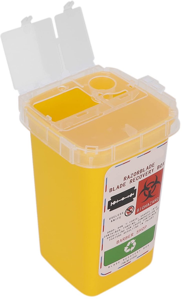 Solidchoice- Mescontainer Milieuvriendelijk - Kunststof - Chemicaliënbestendig - Veilig Opbergen - Wegwerpmesjes - Open Hoesontwerp - Wegwerpmesjescontainer