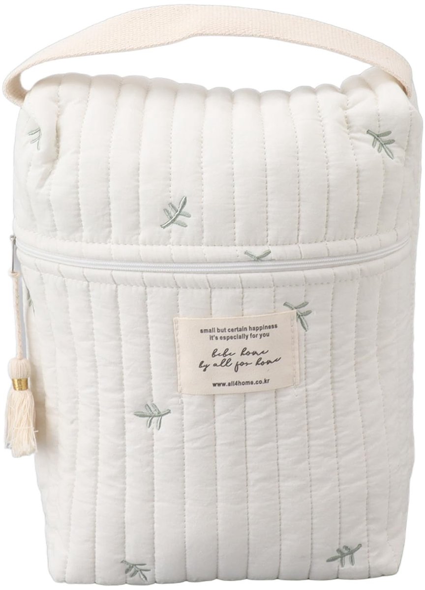 Solidchoice - Draagtas voor babyflessen, Baby maaltijdtas, Draagbare flessentas met geborduurd patroon, Opvouwbare tas voor babyflessen, vochtige doekjes, luiers, fruit, drankjes, C