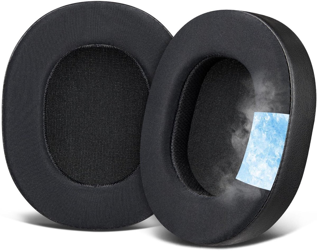 Solidchoice - SOULWIT Verkoelende Gel Oorkussens Vervanging voor Audio Technica ATH M70X Hoofdtelefoon, Earpads Cushions met Hoge Densiteit Schuim, Dikte Toegevoegd - Zwart