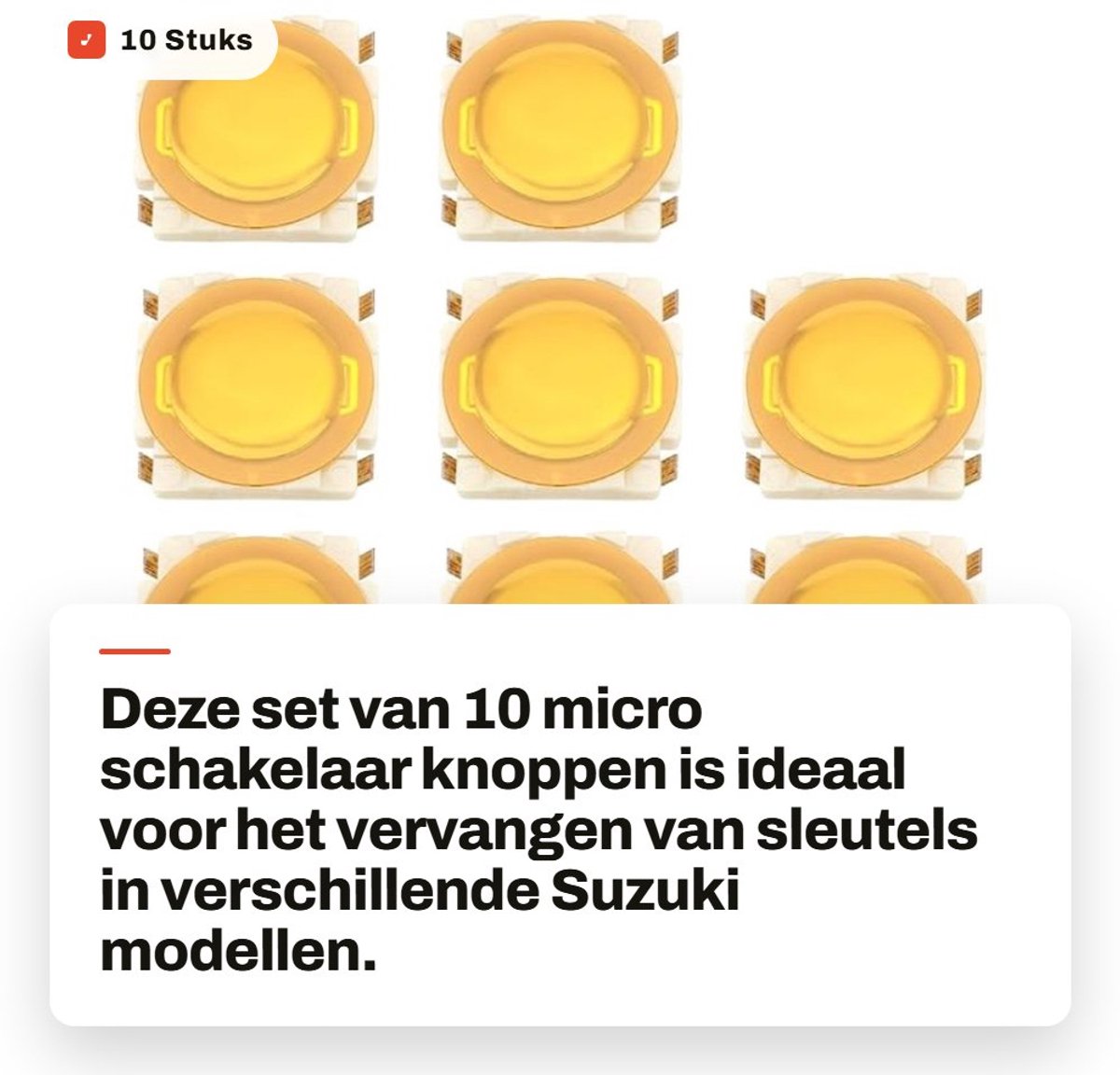 Solidchoice - 10 Stuks Afstandsbediening Sleutels met Micro Schakelaar