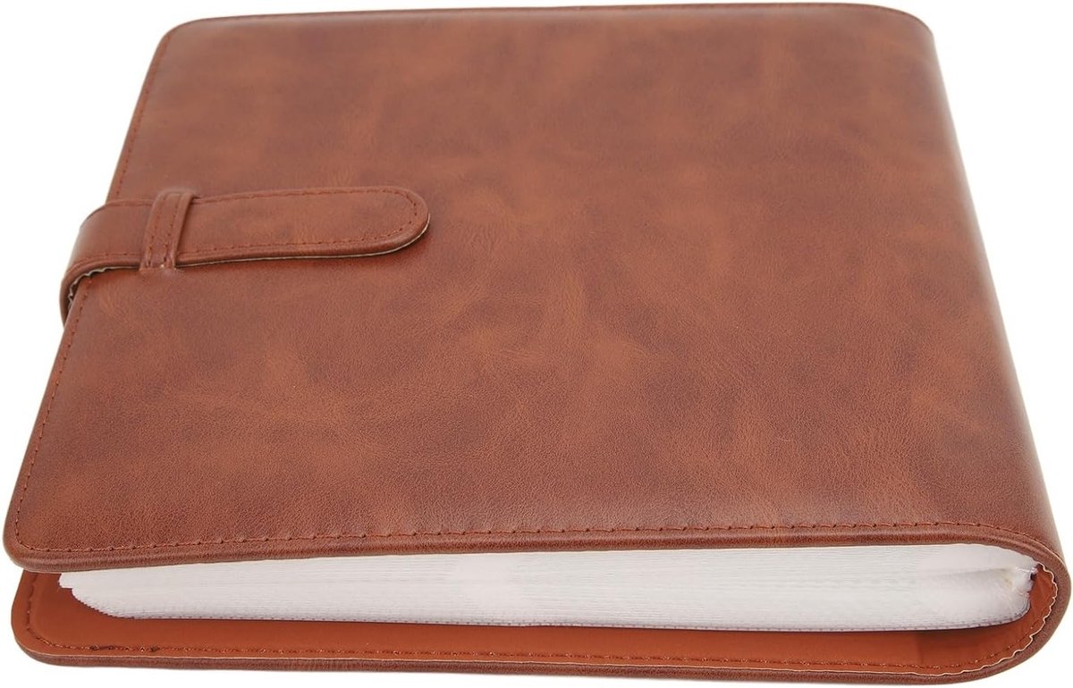 Bruin Fotoboek van PU Leer, 3 Inch, Capaciteit voor 288 Foto's, Perfect voor Bruiloften en Reizen