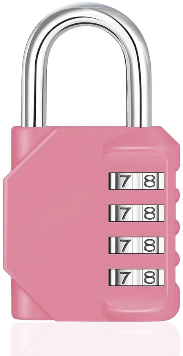 Dailygoods- Hangslot 4 Cijfers - Waterdicht Cijferslot - Roestvrij Stalen Hangslot - Resetbaar Wachtwoord - Geschikt voor Kast/Gereedschapskist