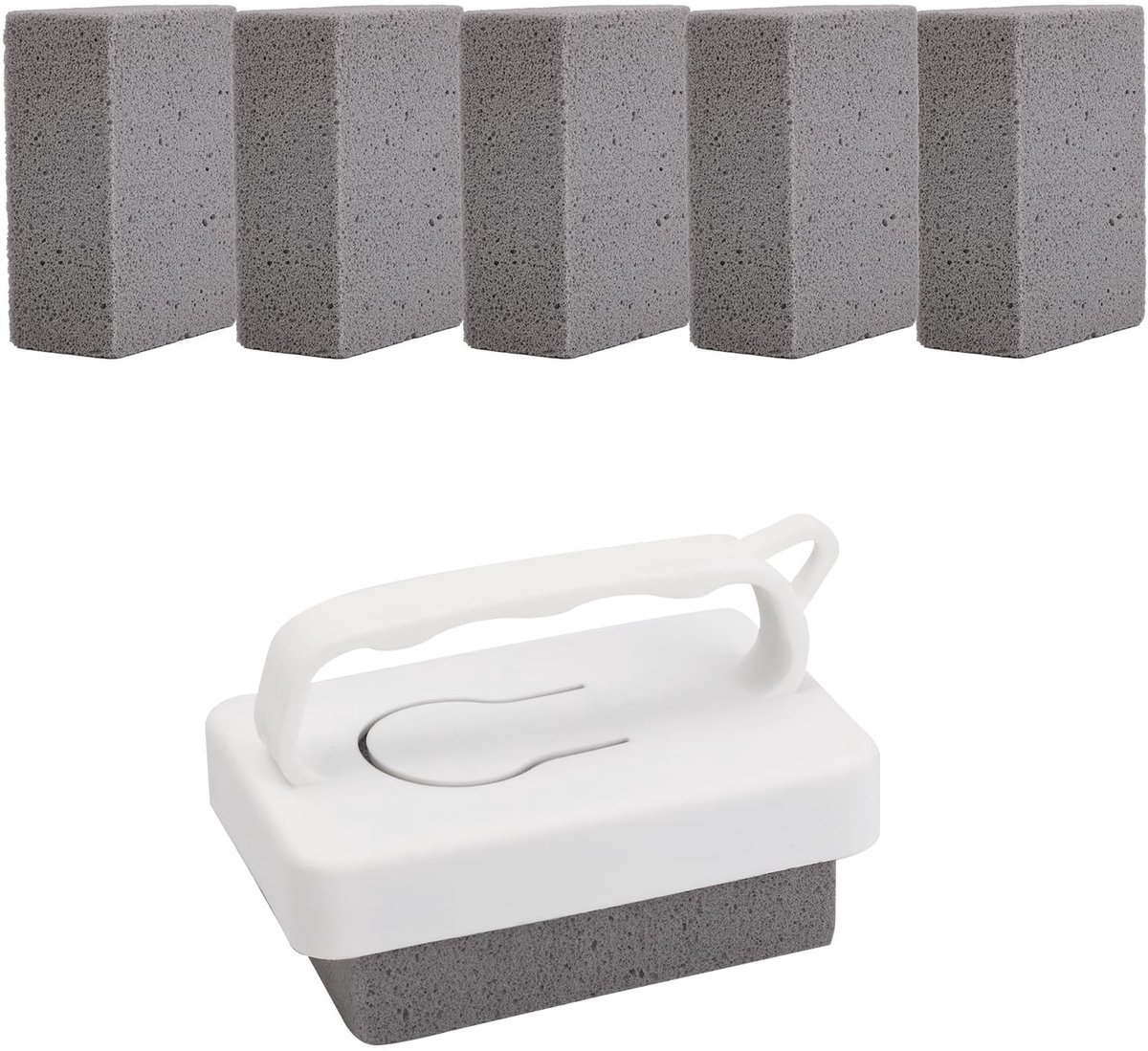 Dailygoods- Zwembadreinigingsblok 6 Stuks - Handvat - Puimsteen voor Zwembad - Vlekverwijderaars - Tegelreiniger - Cementschuim 10x7x4 cm