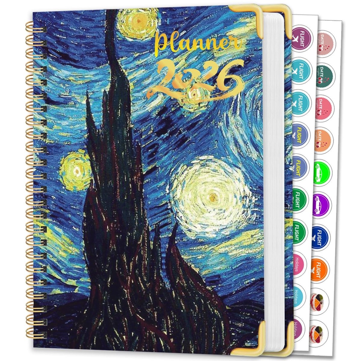 Dailygoods - 2026 Planner Kalender – Week- & Maandplanner Hardcover 15,8×21,7 cm met Bloemontwerp