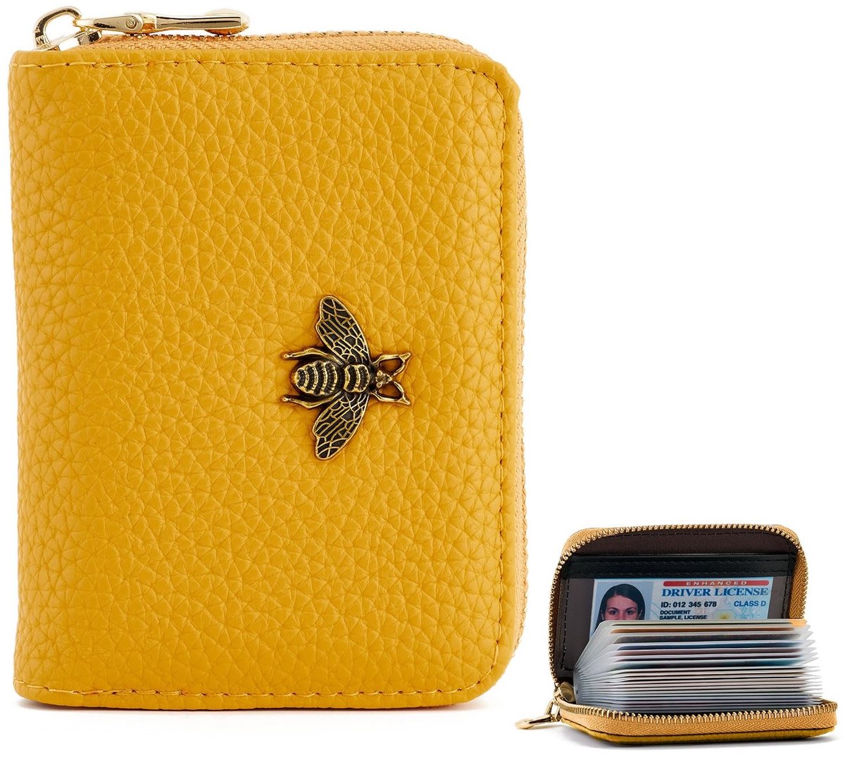 Dailygoods- Creditcardhouder met RFID-bescherming - Portemonnee dames - Kaarthouder met ritssluiting - 20 kaartsleuven - Professioneel gebruik - Duurzaam ontwerp
