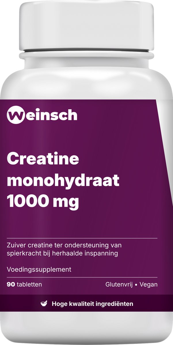 Weinsch Creatine monohydraat 1000 mg | 1751mg | 90 tabletten