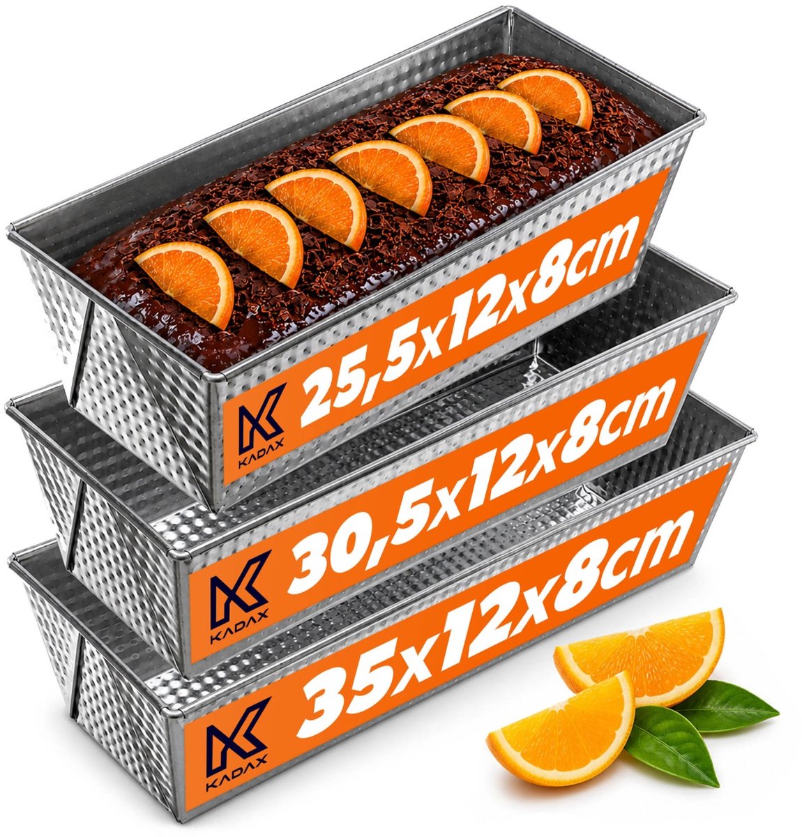 Set van 3 XXL Bakvormen voor Brood en Cake - 25.5/30.5/35 cm