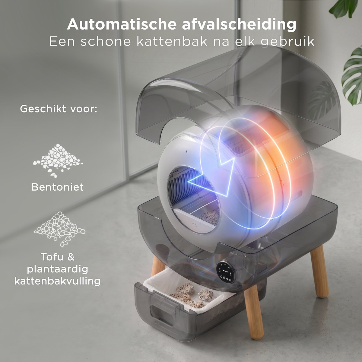 TrevoPet Neo - Automatische Kattenbak met App - Grijs thumbnail 3