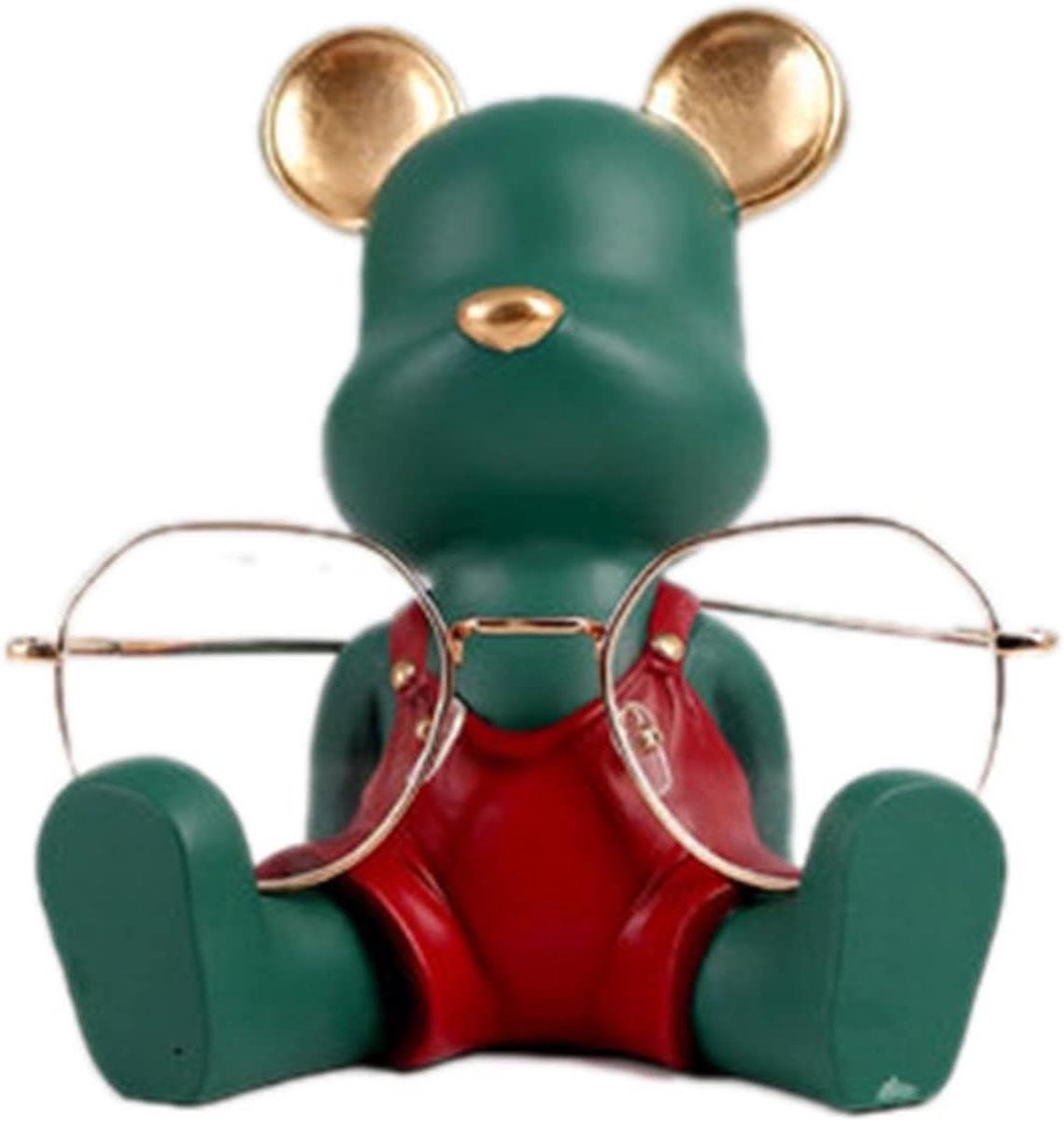 Brilhouder Stand - Glazen Display - Bureau Decoratie - Schattig Kattenontwerp - 1x1x1 cm - Groen
