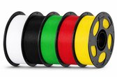 PLA Filament Bundel 5KG – Wit, Zwart, Groen, Rood & Geel – 1.75mm 3D Printer Filament Artillery– Hoge Printkwaliteit – Snelle Levering, Morgen in Huis