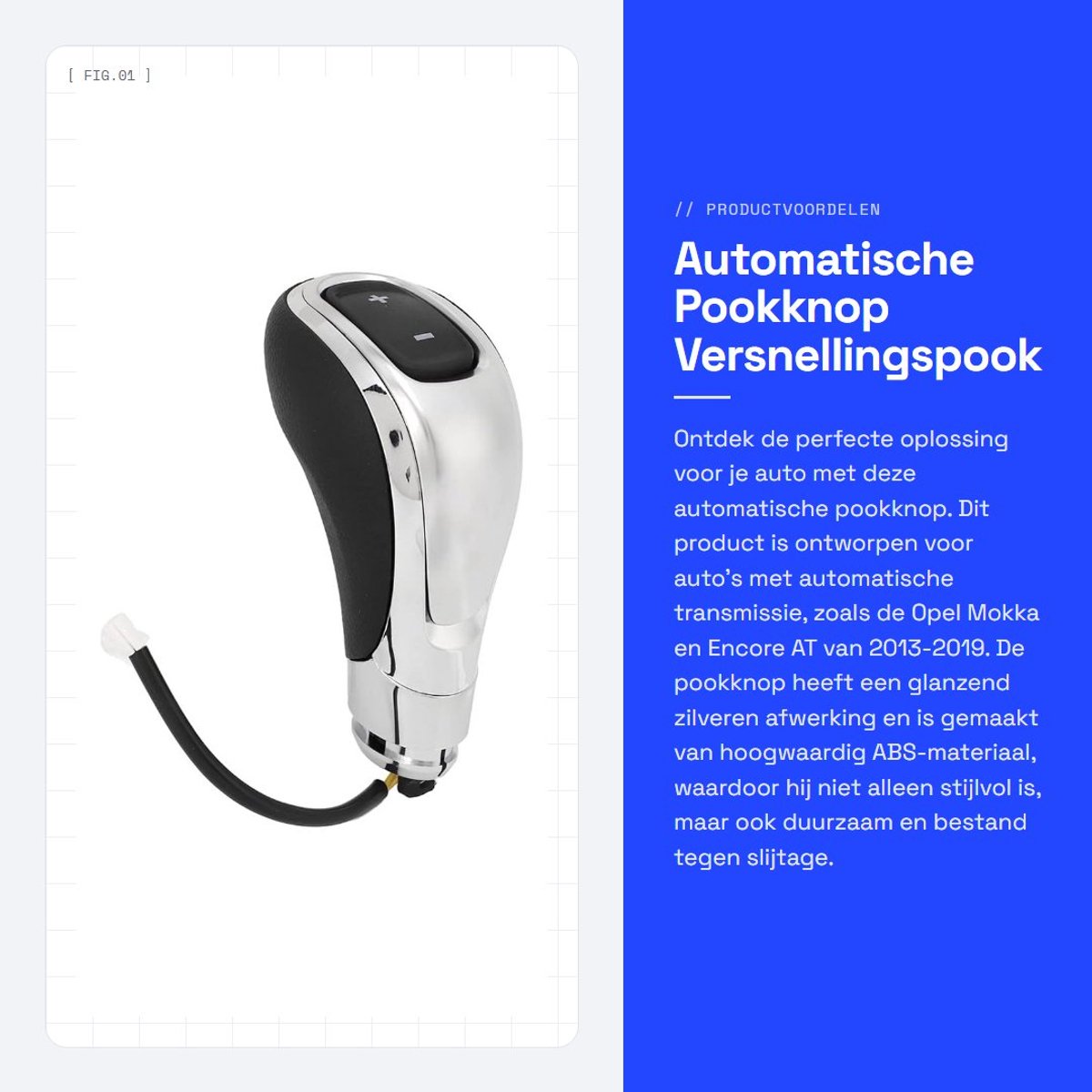 Dailygoods- Pookknop Automatische Vervanging - Versnellingspook - Pookknop Universeel - ABS Materiaal - Compatibel met Opel Mokka 2013 - OEM-nummer 2277550