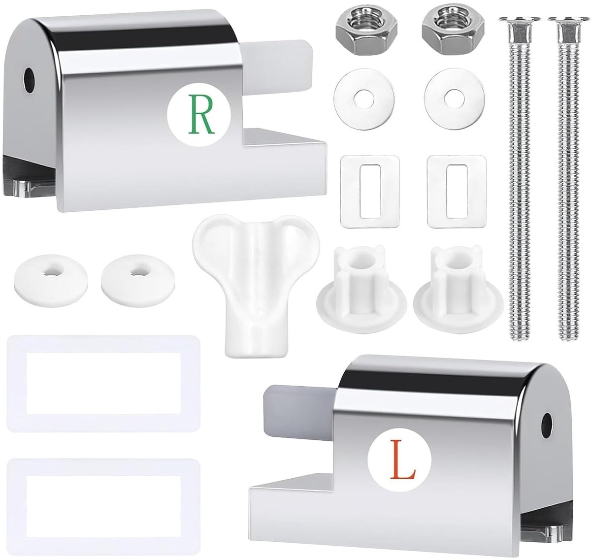 Dailygoods- WC-Brilbevestiging Universele Houder - Soft-Close Scharnier - Bevestigingsset 2 Stuks - Schokdemping - Automatische Daling - Toiletbrilbevestiging