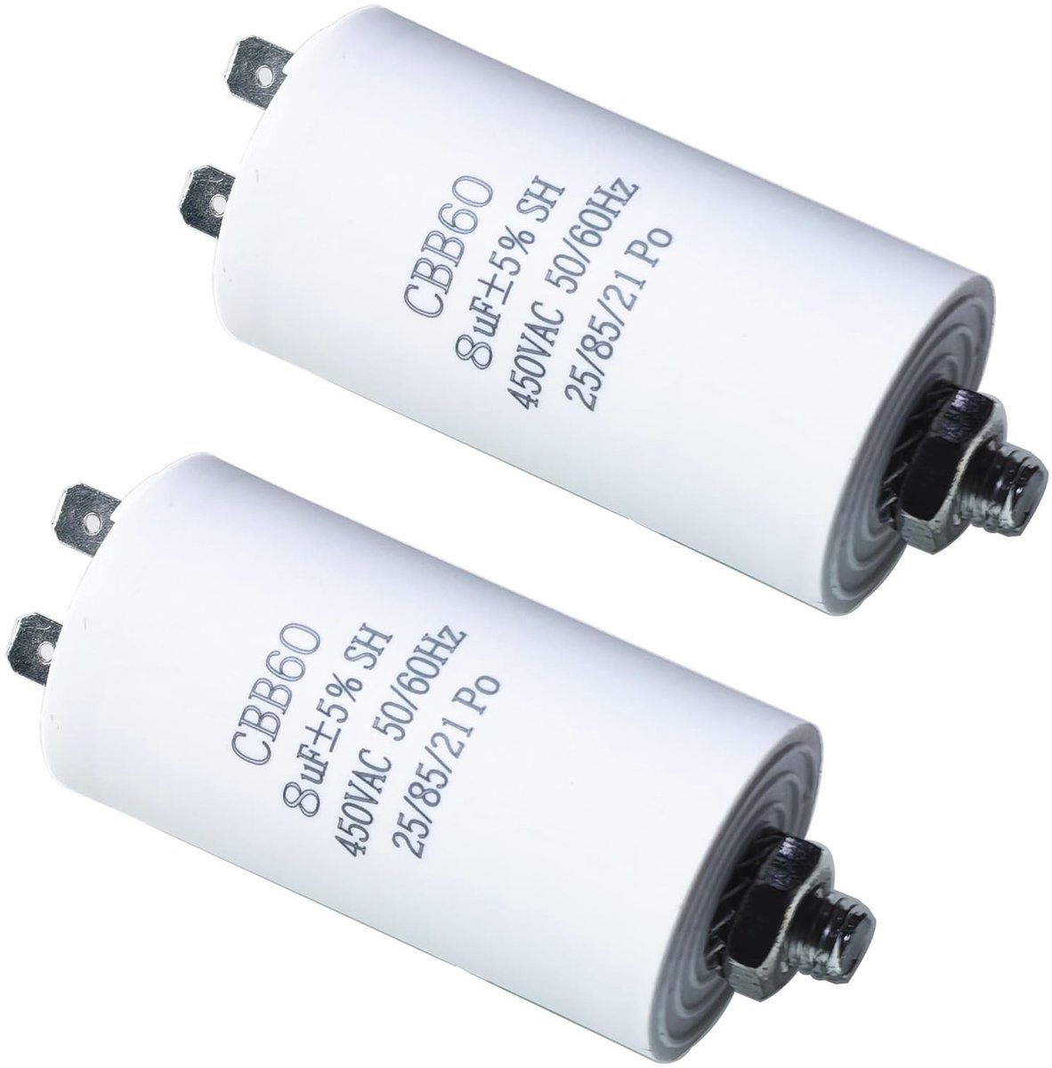 Dailygoods - 2 Stuks Motorcondensator 8µF 450V voor Starttoepassingen