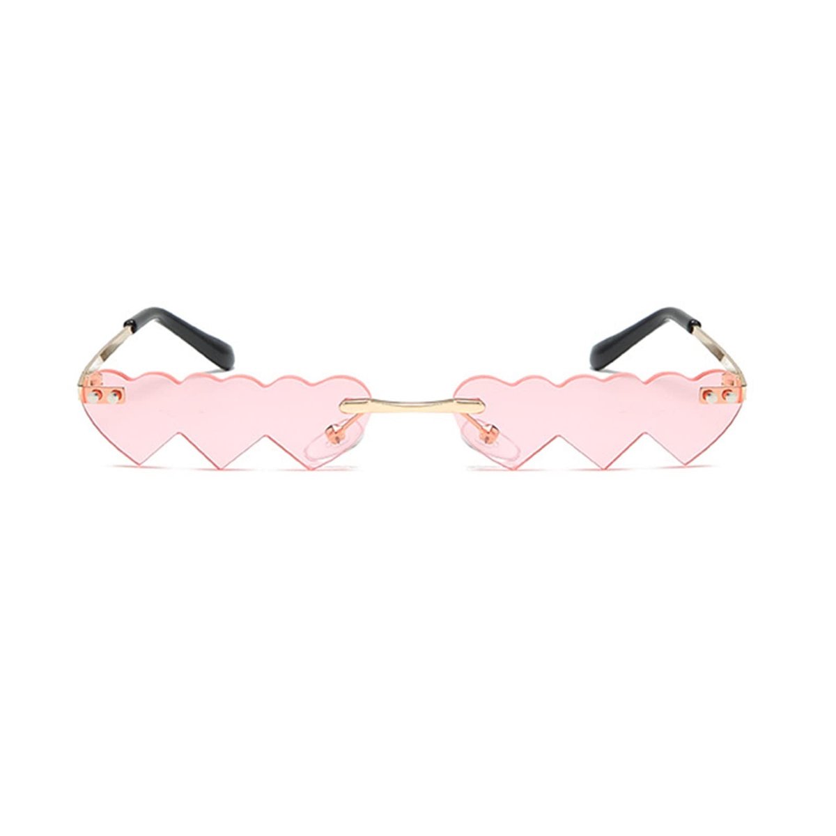 Dailygoods- Zonnebril Onregelmatige Vorm - Retro Zonnebril - Uniseks Zonnebril - Bescherming - Hartvormige Constructie - Frameloze Structuur - Fashion Sunglasses