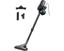 QORA® Steelstofzuiger met snoer - Steelstofzuiger - Stofzuiger - Zwart - 28cm x 18cm x 48cm