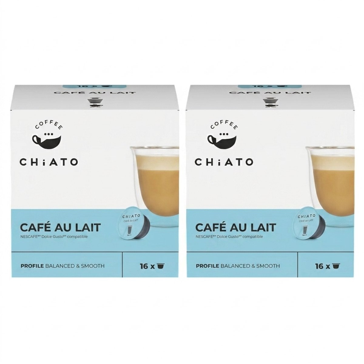 Koffiecapsules compatibel met NESCAFÉ® Dolce Gusto® CHiATO Café au Lait, 16 st.