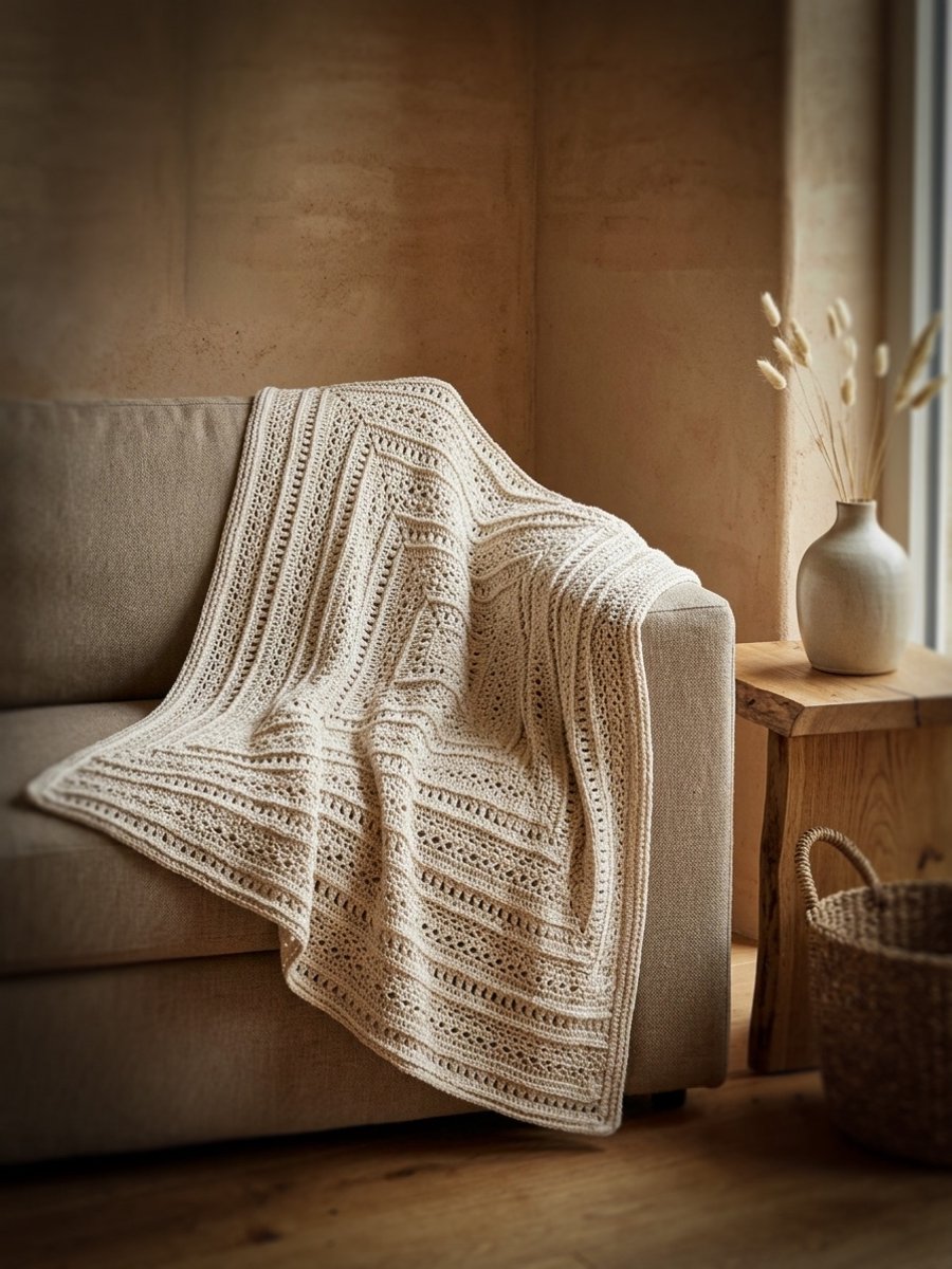 Corneeltje Wol - Haakpakket Plaid Budget-Reliëfpatroon - Kiezel - Haken - DIY Haakpakket - DIY - 110x110 cm of 110x140 cm