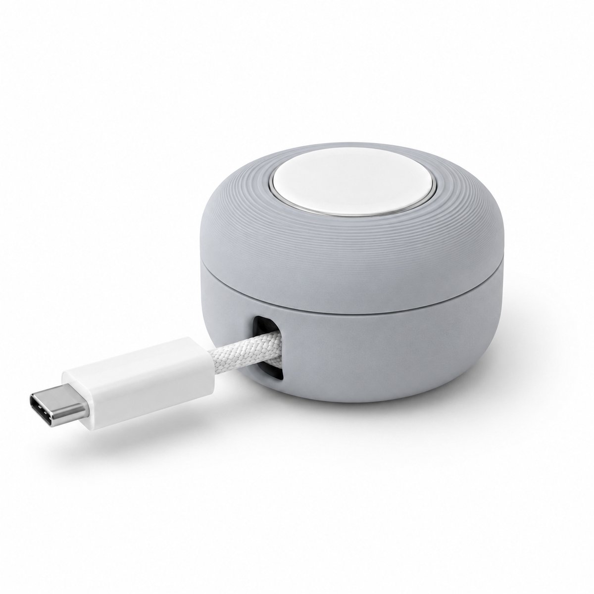 Skushy Apple Watch Reislader Houder Compact - Apple Watch Oplaadstandaard - Kabel Organizer - Magnetische Oplader Houder - Reis Dock - Oplaadkabel Opberger - Nachtkastje Dock - Smartwatch Charger Case - Grijs